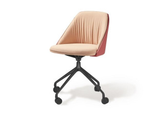 Мягкий тканевый стул с колесами