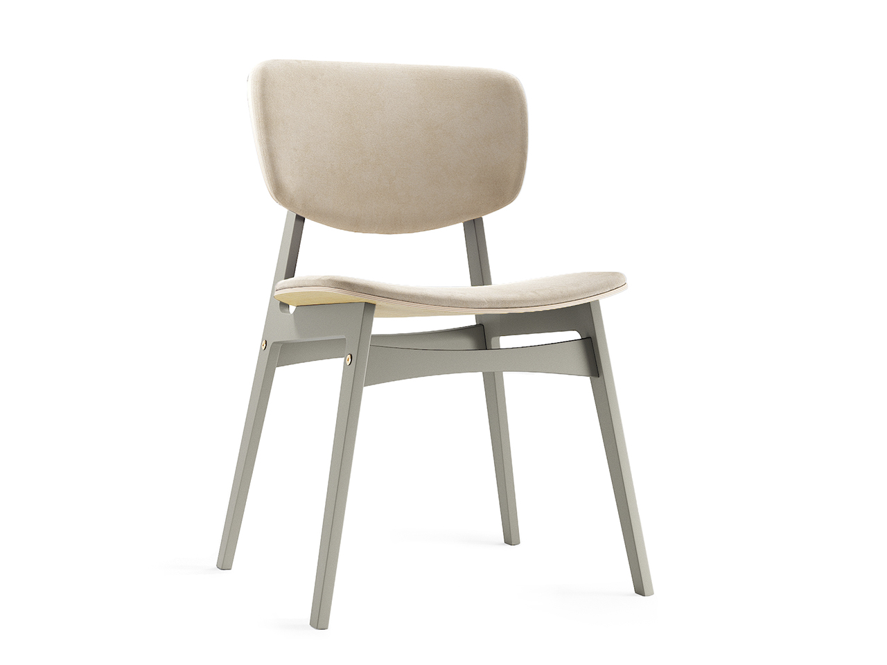 Мягкий стул SID Светлая берёза / Серый шёлк / Ткань категория 2, арт. 002 THE IDEA  210645 Бежевый  - Вид №1