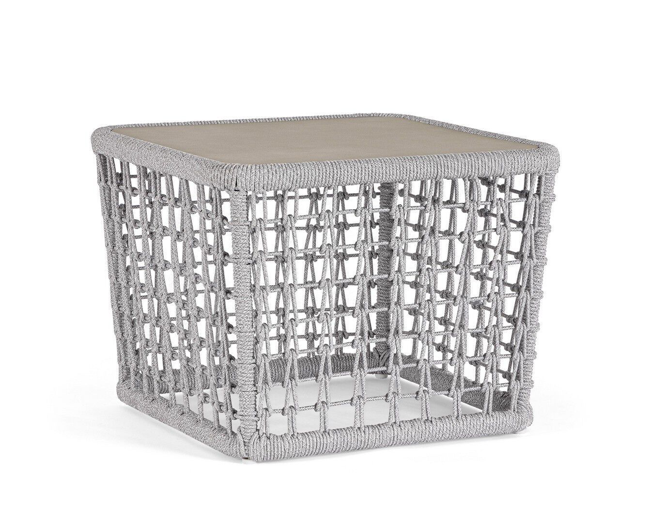 Квадратный садовый журнальный столик из веревки BIZZOTTO Kollar ARCH-00005697 - Вид №7