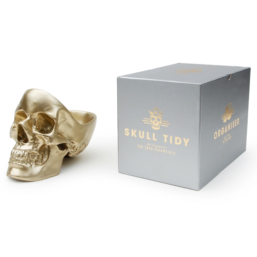 SK TIDYSKULL3 Органайзер для мелочей skull, золотой Suck UK  - Вид №11