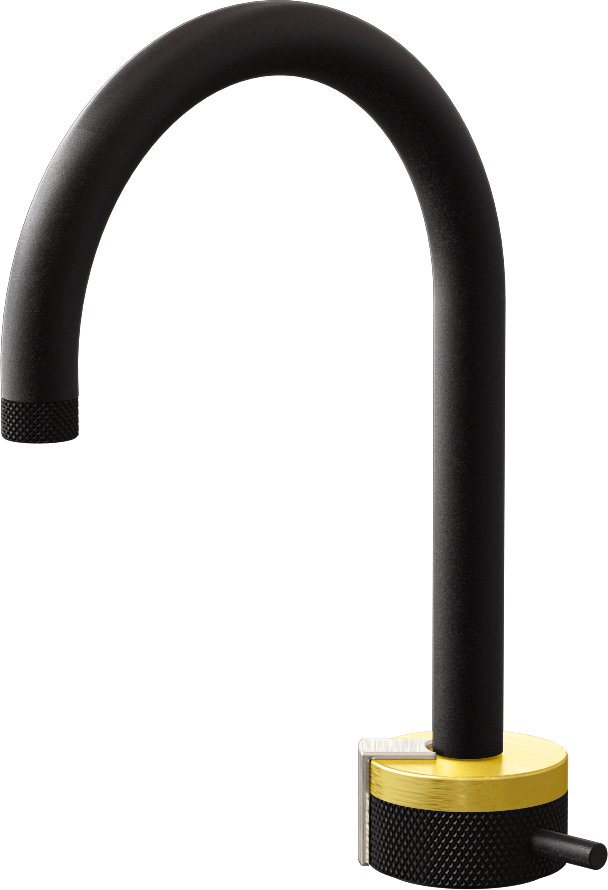 E-11502-R1BB-L2BNi-BK Однорычажный прогрессивный смеситель для раковины - излив 16см GRAFF MOD+