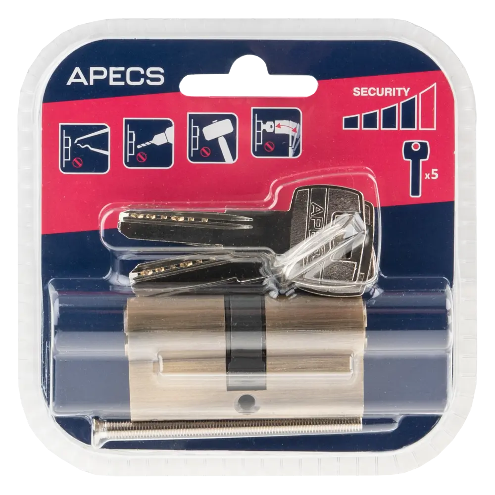 Цилиндровый механизм APECS Pro LM-60-AB для металлических дверей 84168098 SM STLM-1400044 - Вид №2