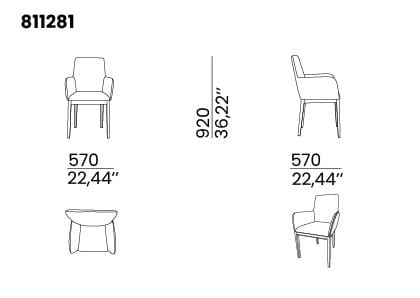 Мягкий тканевый стул с подлокотниками animovel Ньюпорт ARCH-00048096 - Вид №1