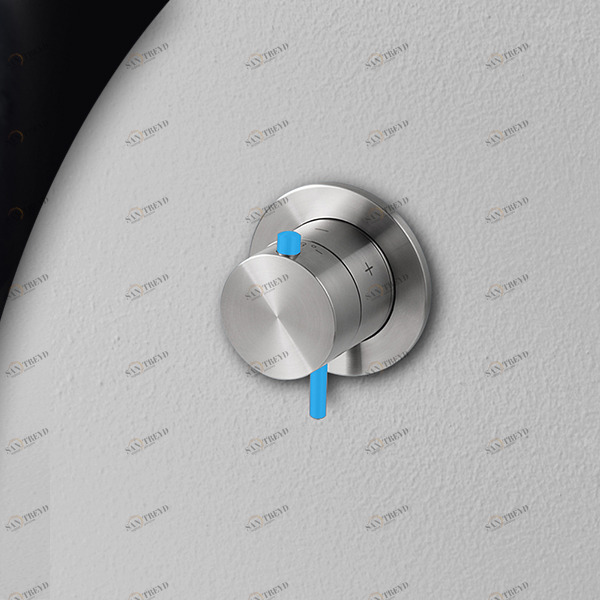 Термостат для душа матовая сталь с синей ручкой Toki Radomonte TER51SCIL16