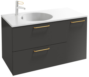 EB2544-R8-NR4 Тумба под столешницу 100 см, 2 ящика/1 дверца, золотая ручка JACOB DELAFON ODÉON RIVE GAUCHE