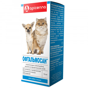 ПР0054619 Капли для кошек и собак Офтальмосан 15 мл Apicenna