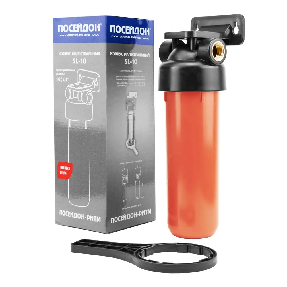 Корпус магистрального фильтра Посейдон SL10 для ГВС 3/4" ВР полиацеталь STLM-2145293