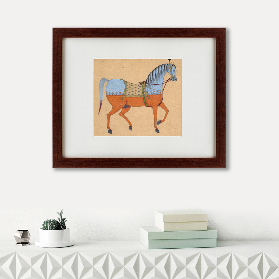 Литография на тонированной бумаге 42х52 см Indian horse, 1820 КАРТИНЫ В КВАРТИРУ  135672 Бежевый;белый;голубой;разноцветный  - Вид №1