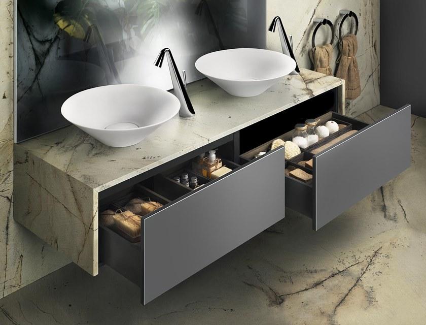 Karol Двойная подвесная тумба под умывальник с ящиками Cono Karolitalia sun-id-1438654 - Вид №1