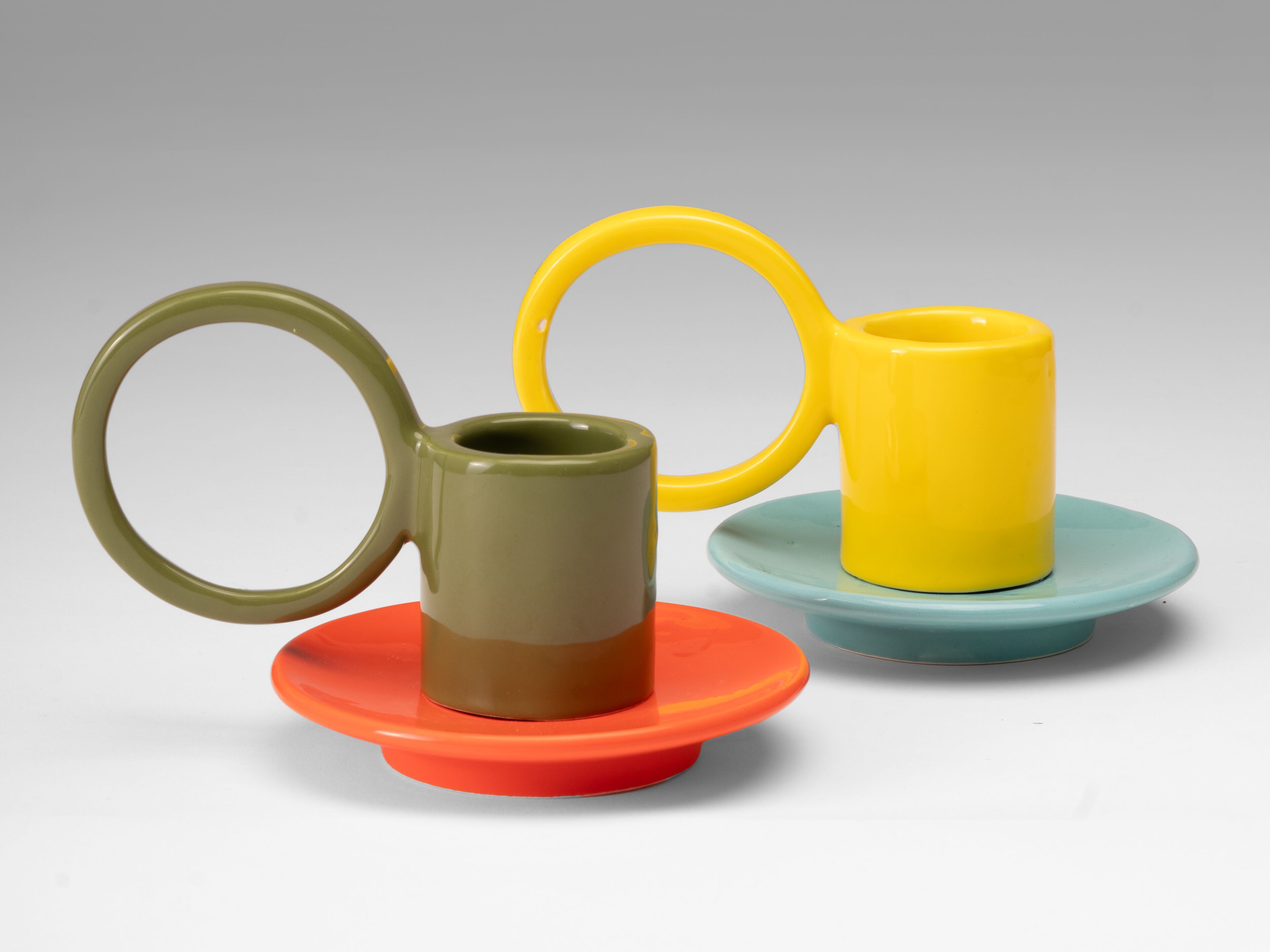 Набор керамических чашек с блюдцем Paolo Santangelo Euclidea ARCH-00129424