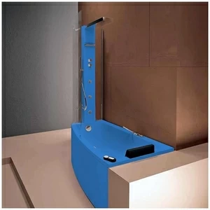Ванна с кабиной Gruppo Treesse Asyx Box Top VTL-V8261-B8220-DX-G угловая голубая правосторонняя