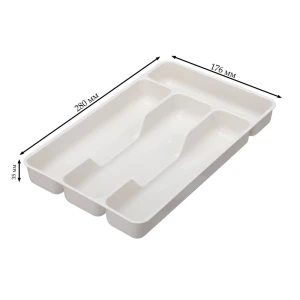 Лоток 3 секции Phibo для столовых приборов 3.5x17.6x28 см полипропилен цвет светло-серый