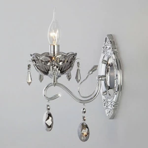 Бра хрустальное дымчатое Teodore 10103/1 EUROSVET СВЕЧА 00-3930356 Прозрачный;серый