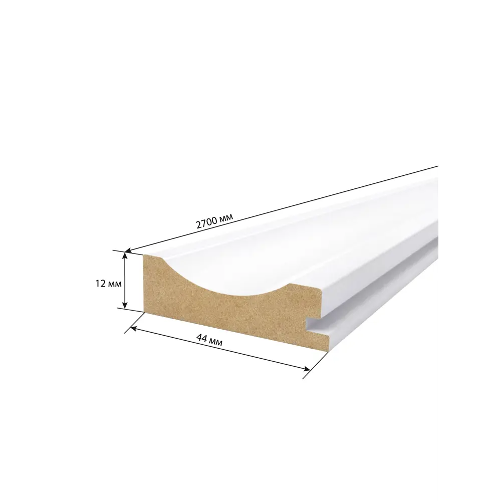 Профиль финиш Волна МДФ белый 12x44x2700 мм Santreyd STLM-2176232