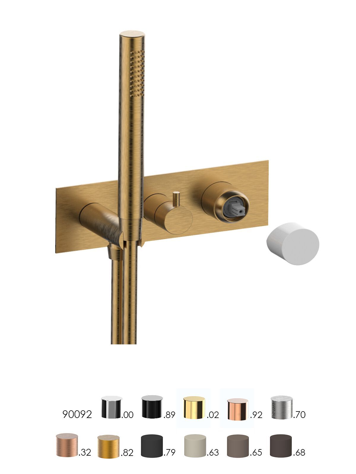 Однорычажный смеситель для ванны с 3 отверстиями и ручным душем Rubinetterie Frattini отдельная эстетика ARCH-00085349 - Вид №3