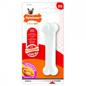 ПР0044608 Игрушка для собак Косточка экстра жесткая с ароматом курицы XS Nylabone