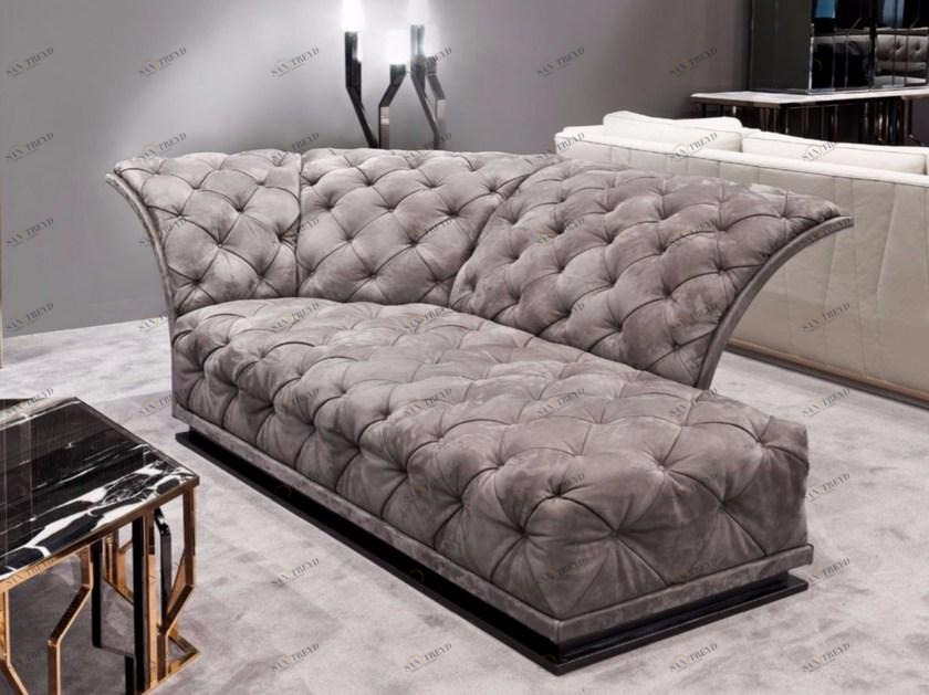 Longhi Стеганая кушетка из ткани Loveluxe sun-id-1467884