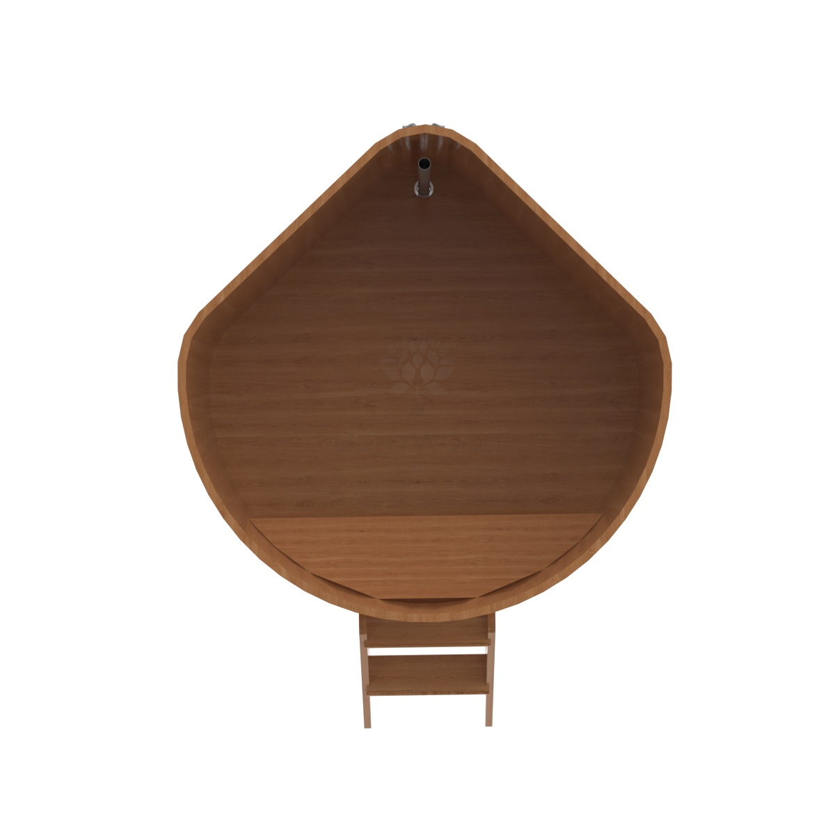 1361 Купель угловая из дуба 1,37х1,37х1,0 натуральная Alyarus  - Вид №4