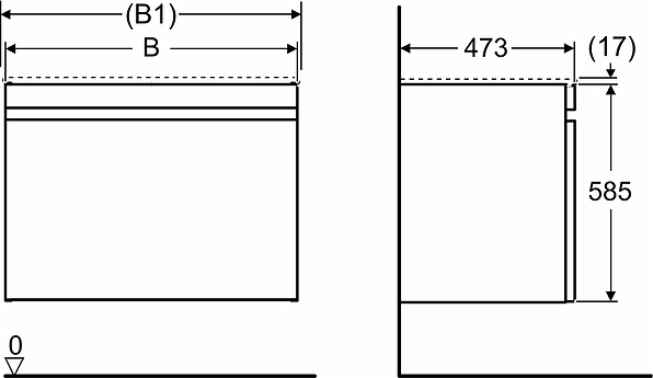 42382 IFO Renova Плоская тумба для тонкой раковины, с ящиком и внутренним ящиком, W = 538 мм, W1 = 550 мм, вяз, пленка  - Вид №16
