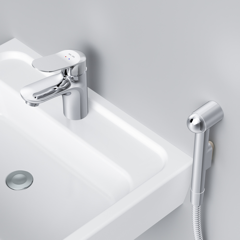 F85C03000 смеситель для умывальника с гиг.душем хром шт AM.PM Sunny - Вид №3