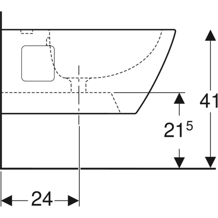 500.380.01.1 Подвесное биде Geberit Renova Plan полузакрытой формы Geberit  - Вид №4