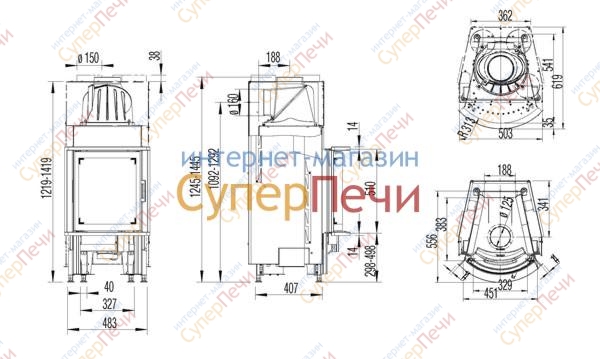 Каминная топка Austroflamm 45х51 K 1572 - Вид №1