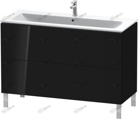 LC662804040 L-Cube Тумбочка напольная Черный глянцевый лак Duravit