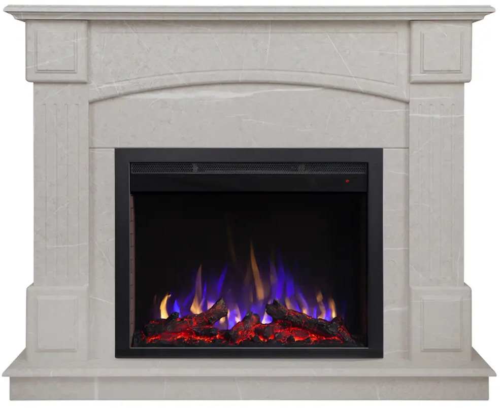 91309653 Каминокомплект Realflame Carolina 24/25.5 WT-F714 с очагом Saphir 25.5 750Вт мрамор бежевый STLM-0941150