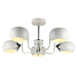 90684898 Светильник потолочный IMEX MD.4914-5-S WH+CH 5 ламп 10 м² цвет хром/белый STLM-0932211