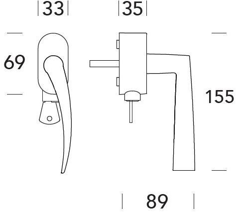 Reguitti Оконная ручка из латуни с замком на розетке Apri A121dkc6758 - Вид №1