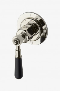 RG3T10 Облицовка трехходового термостатического переключающего клапана регулятора с черной рукояткой Waterworks