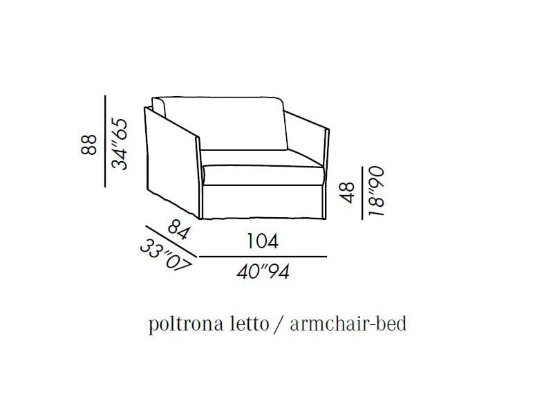 Съемное кресло-кровать из ткани Meridiani ARCH-00100889 - Вид №3