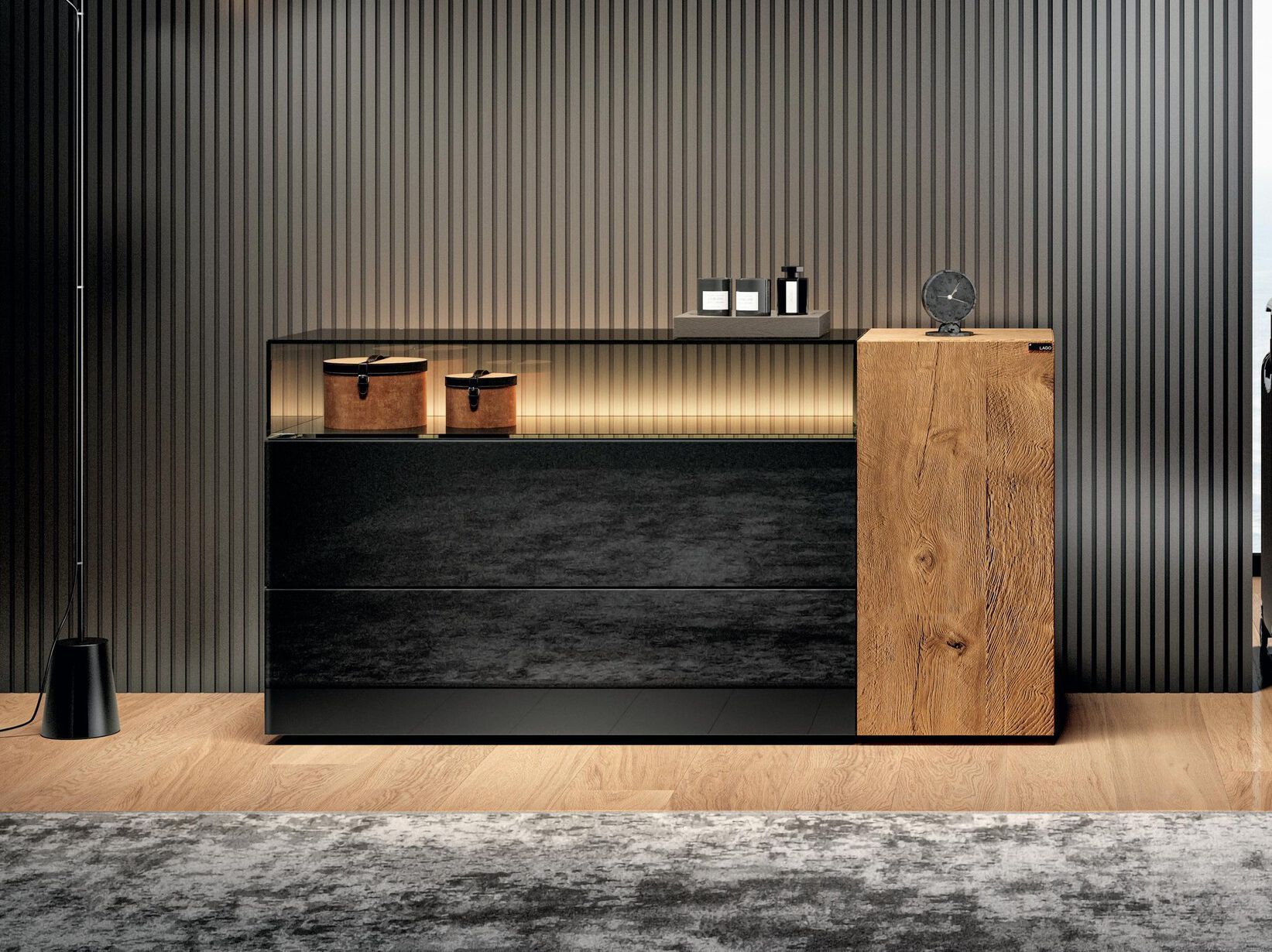 Деревянный и стеклянный комод Lago 36E8 GLASS - 2624 ARCH-00087697 - Вид №1