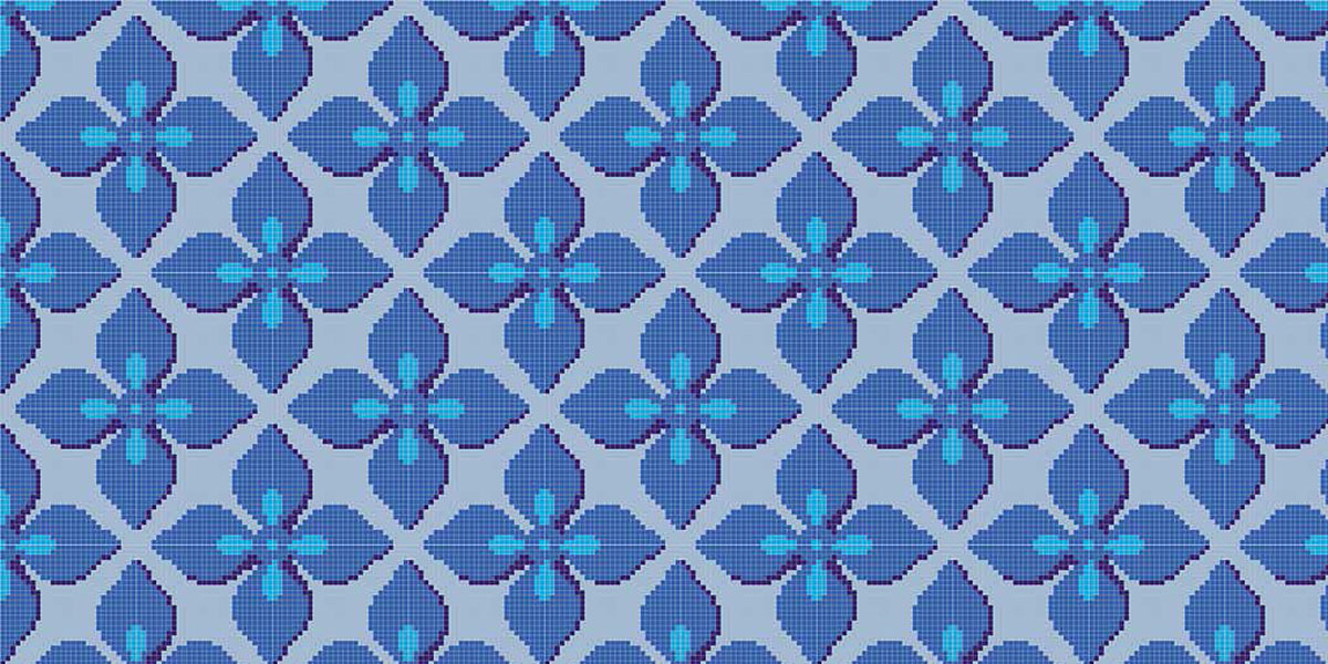 МОЗАИКА ИЗ СТЕКЛА MZ-03 BLUE ALMA ПАННО 15 MZ03BLUE - Вид №1