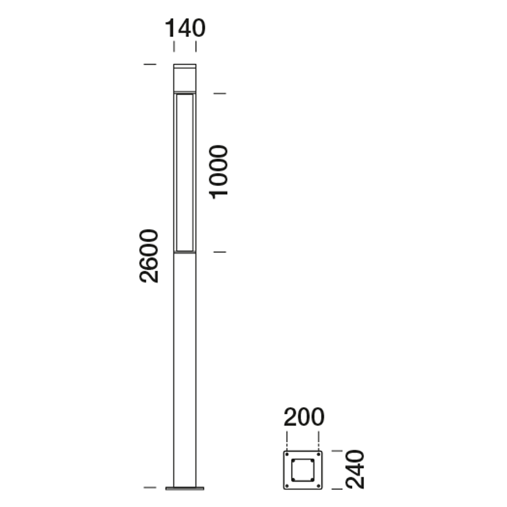 5035614 Уличное освещение  Platek TETRA PARCO  TETRA PARCO H. 2600 mm - LED 3000K  - Вид №10