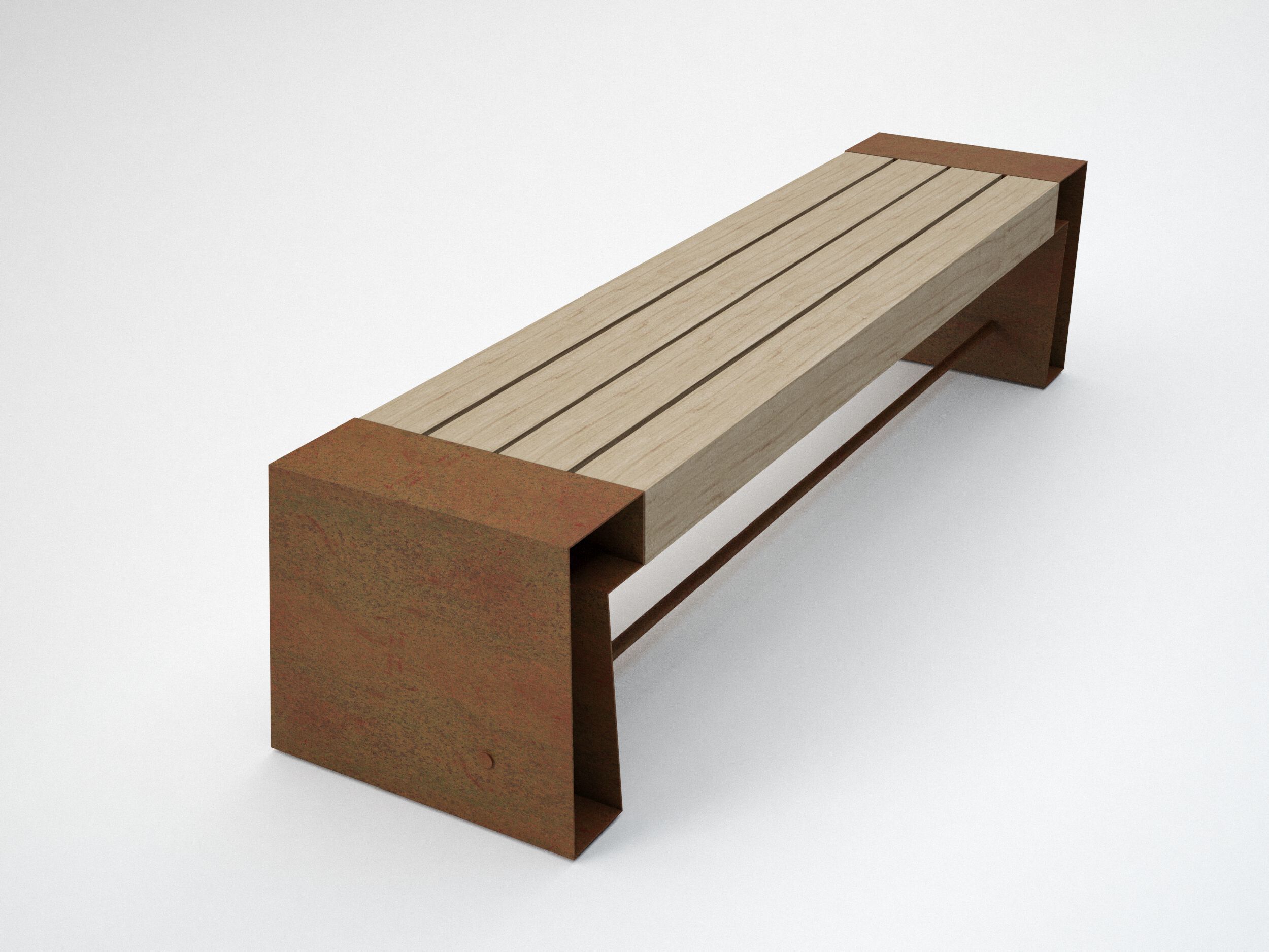 Стальная и деревянная скамья без спинки CITYSì SEVEN ARCH-00068601 - Вид №2