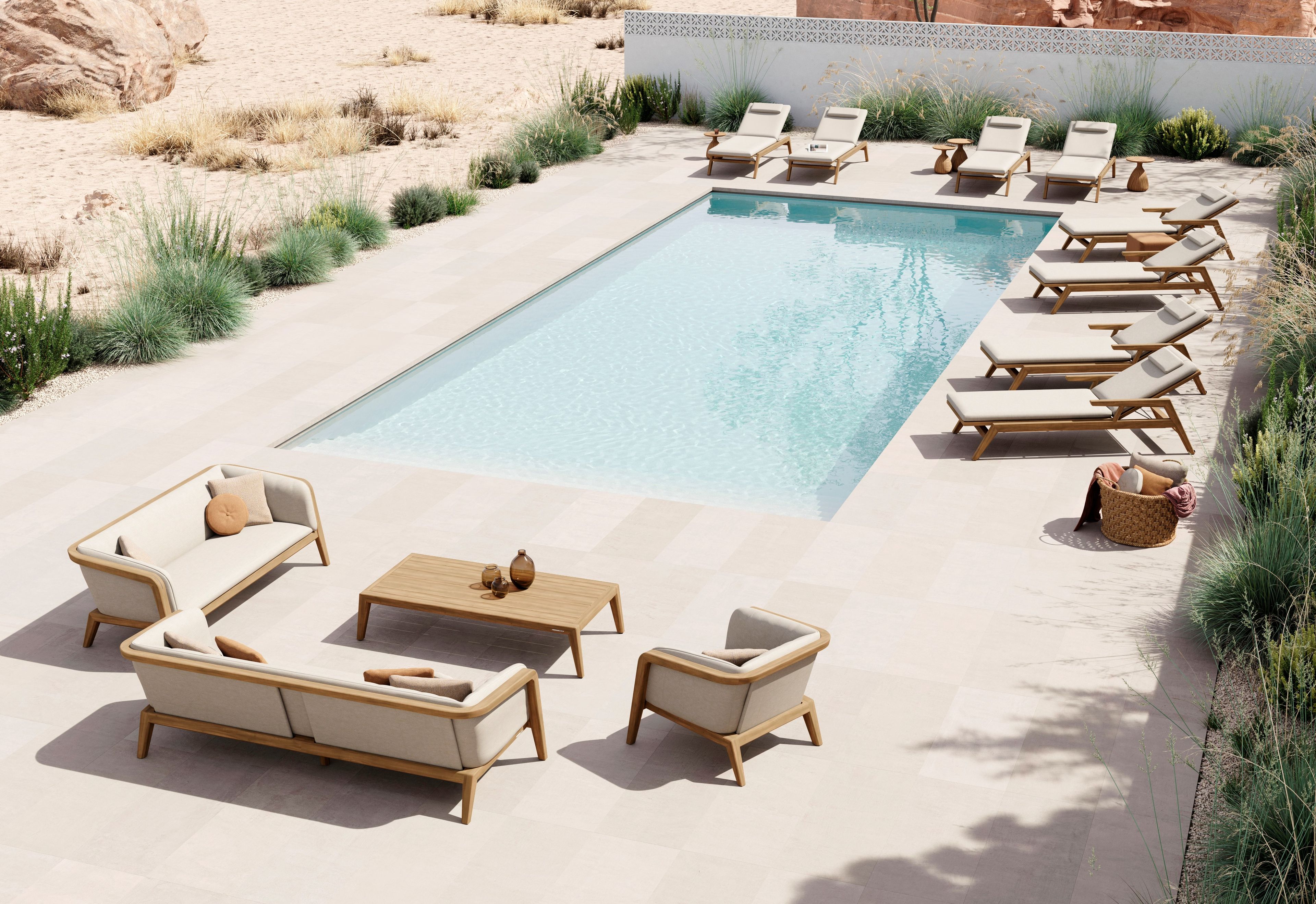 Садовая кровать из ткани и тика MANUTTI Sunrise ARCH-00006089