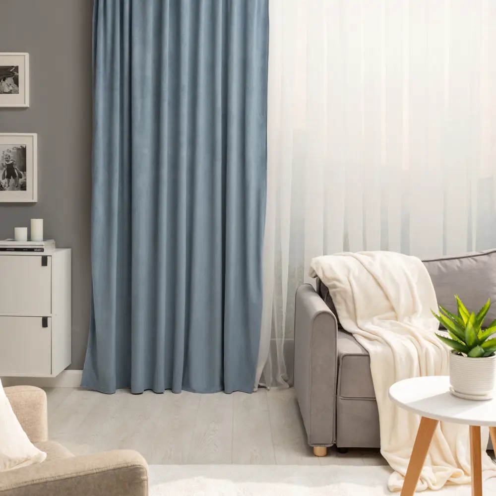 Штора Inspire Dubbo Ink с лентой и петлями 200×280 см - глубокий синий 82112661 STLM-0019349