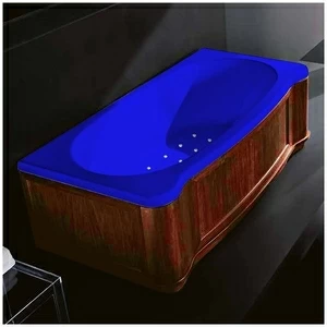 Ванна Gruppo treesse New Classic Young STA-V674C-DX-WO-SI синяя с аэромассажем прямоугольная правая дерево орех