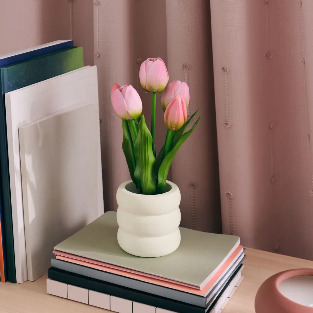 Искусственное растение в горшке h25 см розовый Santreyd STLM-2127251