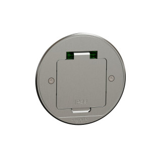 INS52101 US+ Люк круглый размер XS с 1 розеткой (2К+З ) металлический IP44 Schneider Electric Unica