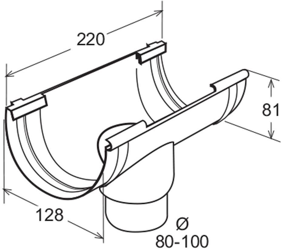 First Corporation Соединение с двухсистемным сливом для желоба First plast Gsn125r - Вид №1