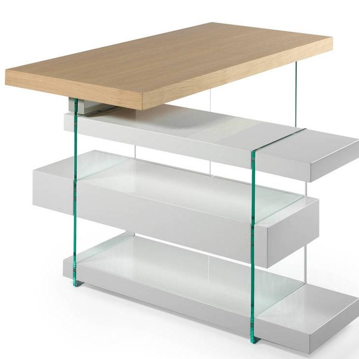 Письменный стол с полками дуб Decora от Angel Cerda ANGEL CERDA  241800 Белый;дуб сонома;бежевый  - Вид №2