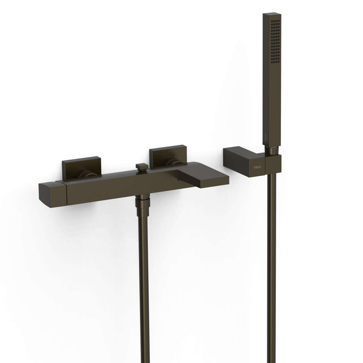 ТОНКИЙ настенный смеситель с одной ручкой для ванны и душа-20217001KMB TRES 