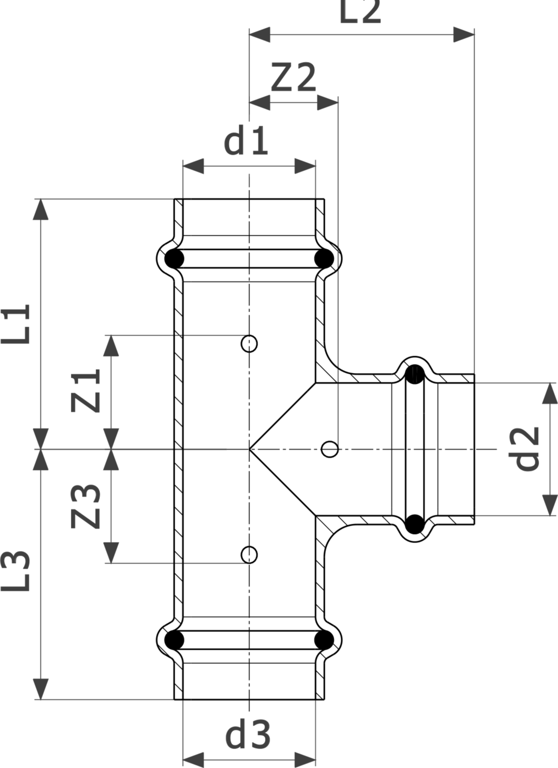 642 549 Модель 1118 Трубопроводные системы  Prestabo  Тройники Santreyd  - Вид №3