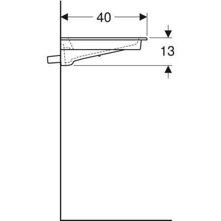 500.395.01.1 Встраиваемая раковина Geberit ONE горизонтальный выпуск, с укороченным вылетом Geberit  - Вид №21