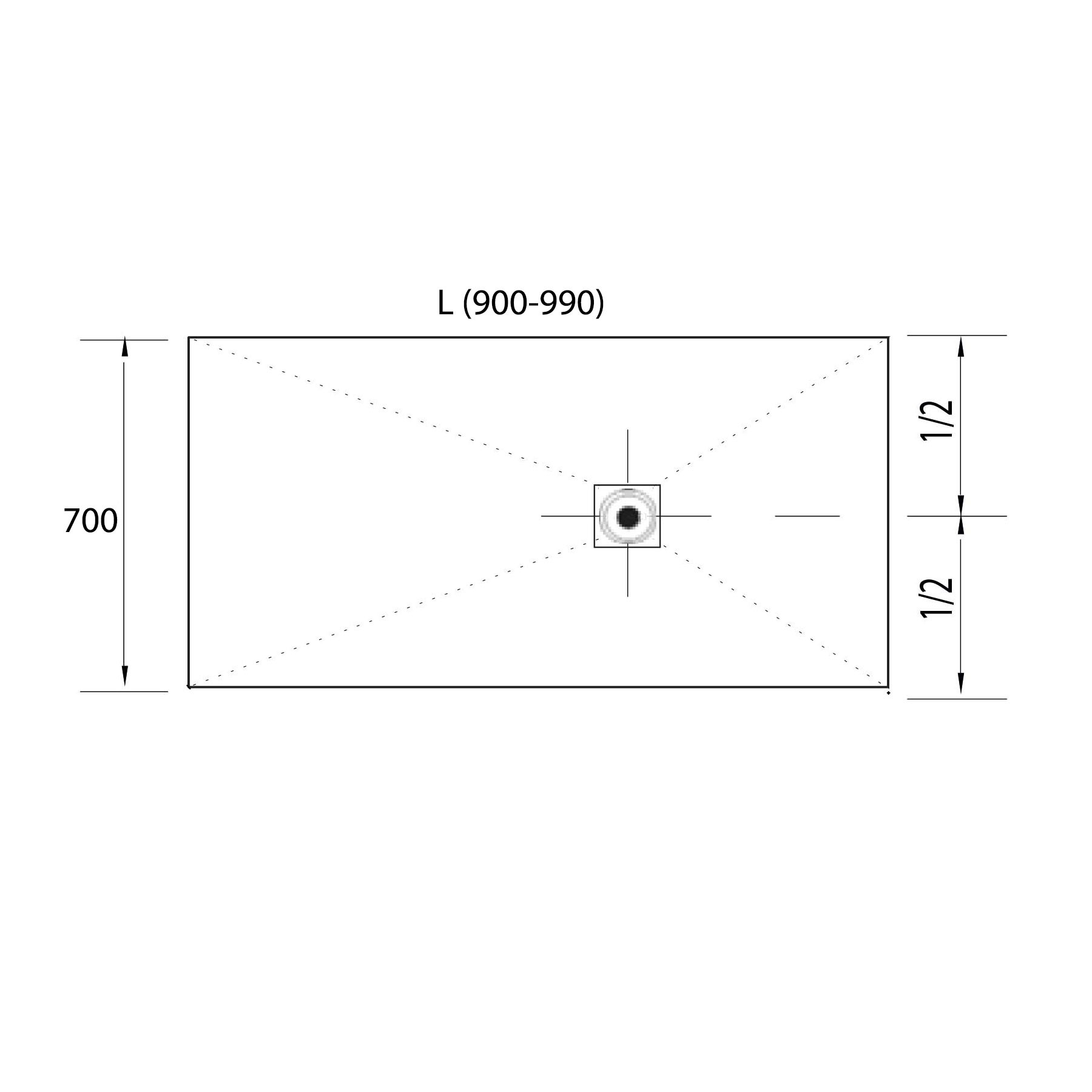 23638 SALGAR Поддон для душа RIOJA от 900 до 990 x 700 мм  - Вид №1