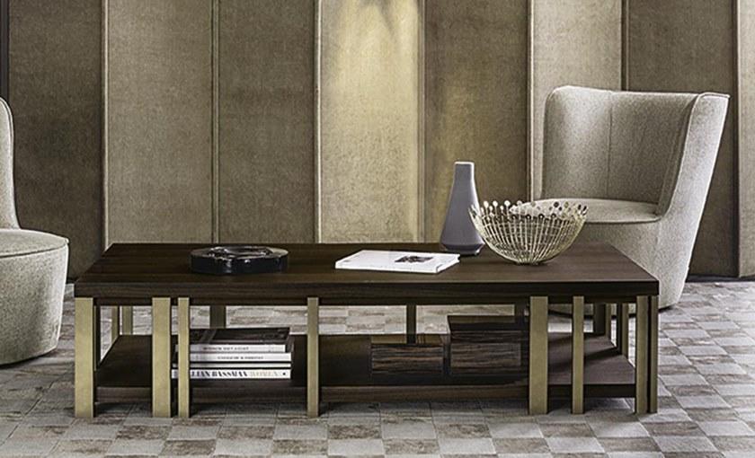 Casamilano Низкий квадратный журнальный столик с журнальной полкой Mondrian sun-id-1358932 - Вид №1