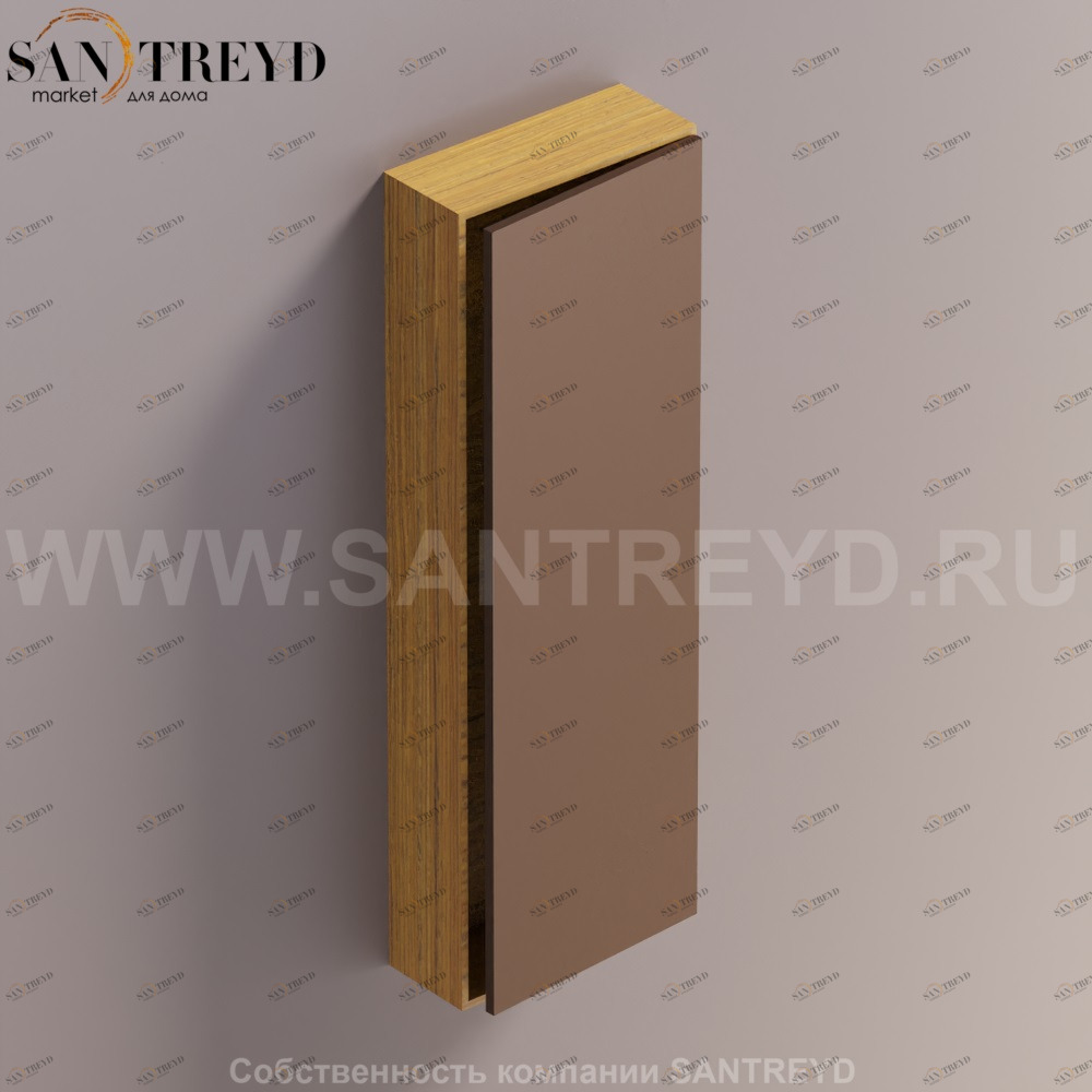 LIFT Модульный шкаф 120 см с правой дверью на доводчиках. Модули могут располагаться горизонтально и вертикально. Отделка: тик и темная бронза. AMOB054BRPTDX Agape