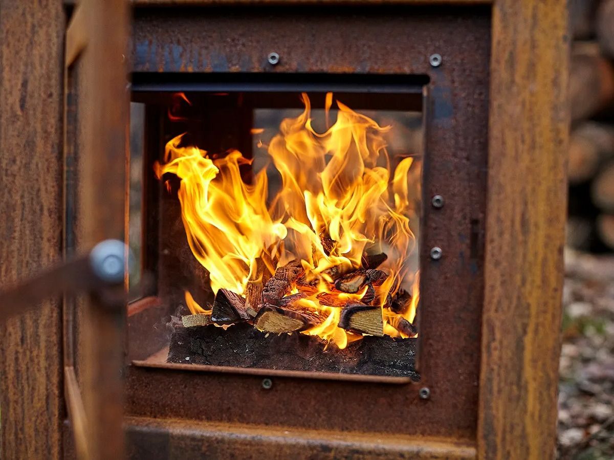 Corten™стальной отдельно стоящий открытый дровяной камин RB73 Quaruba ARCH-00057812 - Вид №8